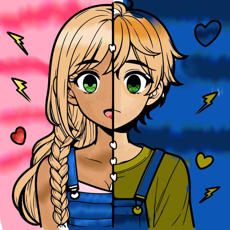 realistic girl boy split