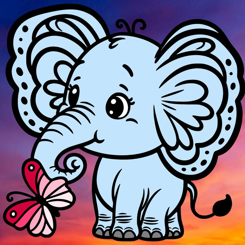 elephant with butterfly ears
