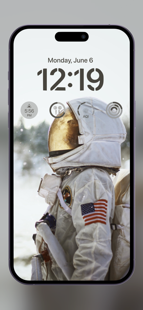 8K WALLPAPERS x 4K Backgrounds - iPhone lock screen featuring a detailed astronaut in a space suit wallpaper