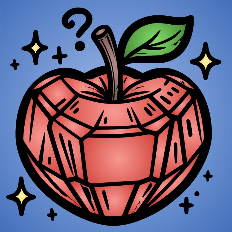 very shiny crystal apple