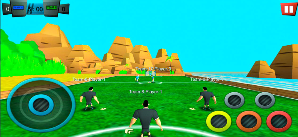Soccer Stars - Football 2025 - Jugabilidad móvil de Soccer Stars Football 2025 mostrando campo 3D y controles