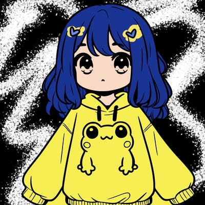 girl wearing frogging sweatshirt