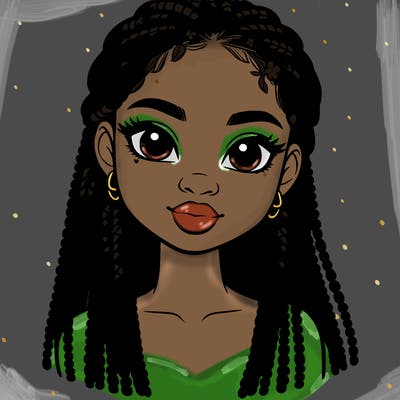 a realistic black girl with braids