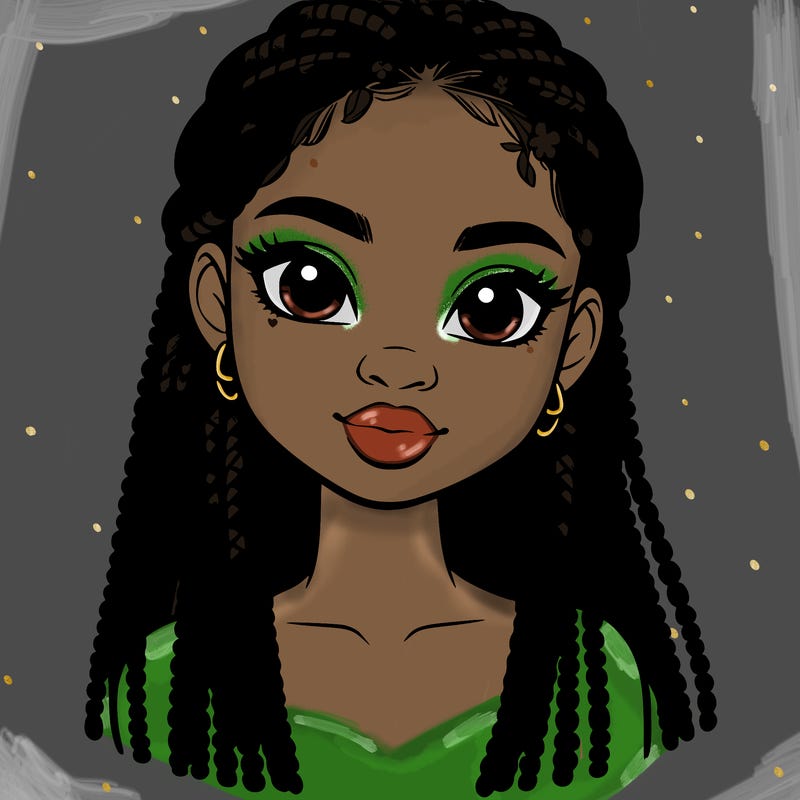 a realistic black girl with braids