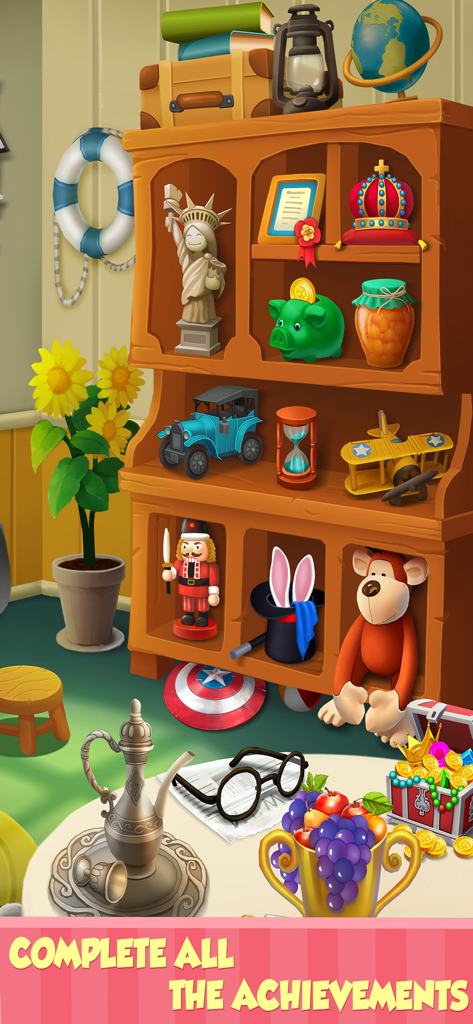 A digital collection shelf showcasing various unlocked prizes and achievements in Coin Mania Prizes Dozer