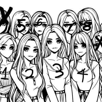 a group of realistic girls