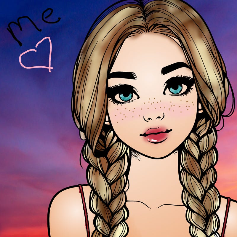 realistic girl with braids