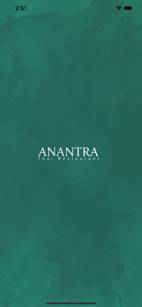 Anantra Thai Restaurant app splash screen with logo