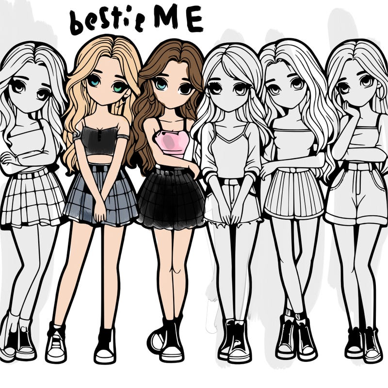 a group of girls realistic