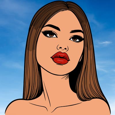 realistic woman with full lips