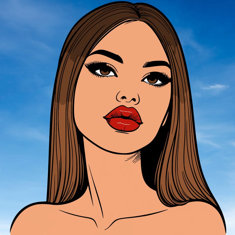 realistic woman with full lips