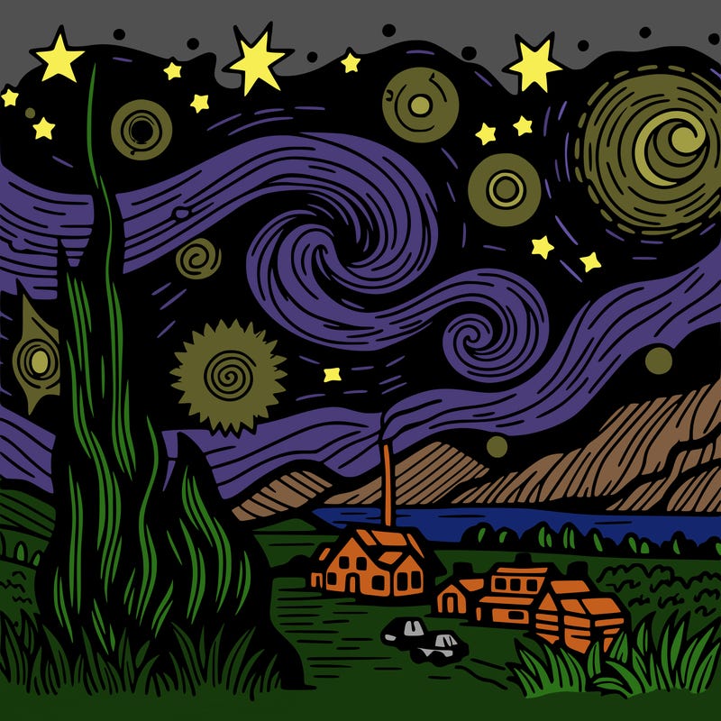 starry night van gogh realistic