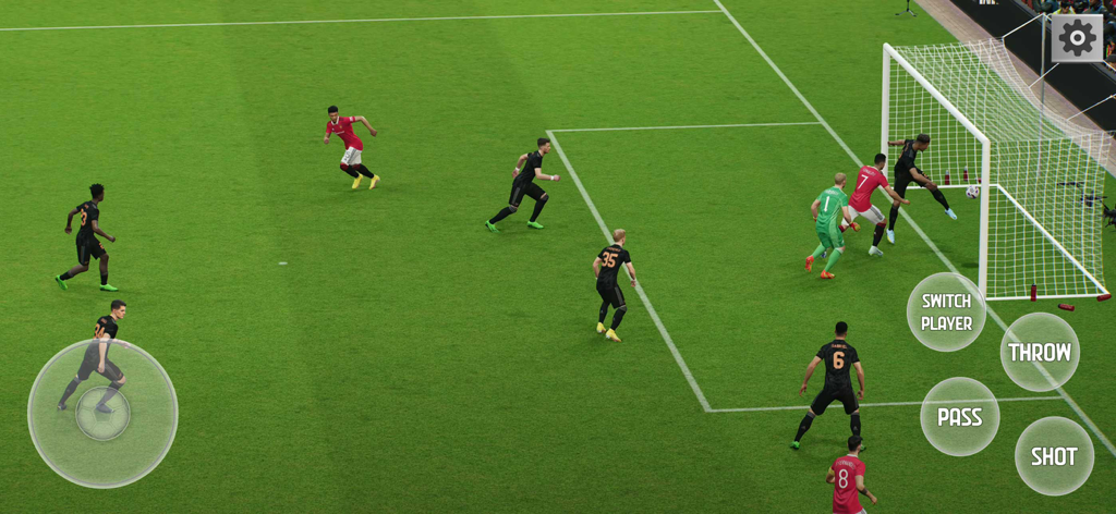 Play Football Games 2025 Goals - Captura de pantalla de acción de un juego de fútbol móvil que muestra a un jugador marcando un gol