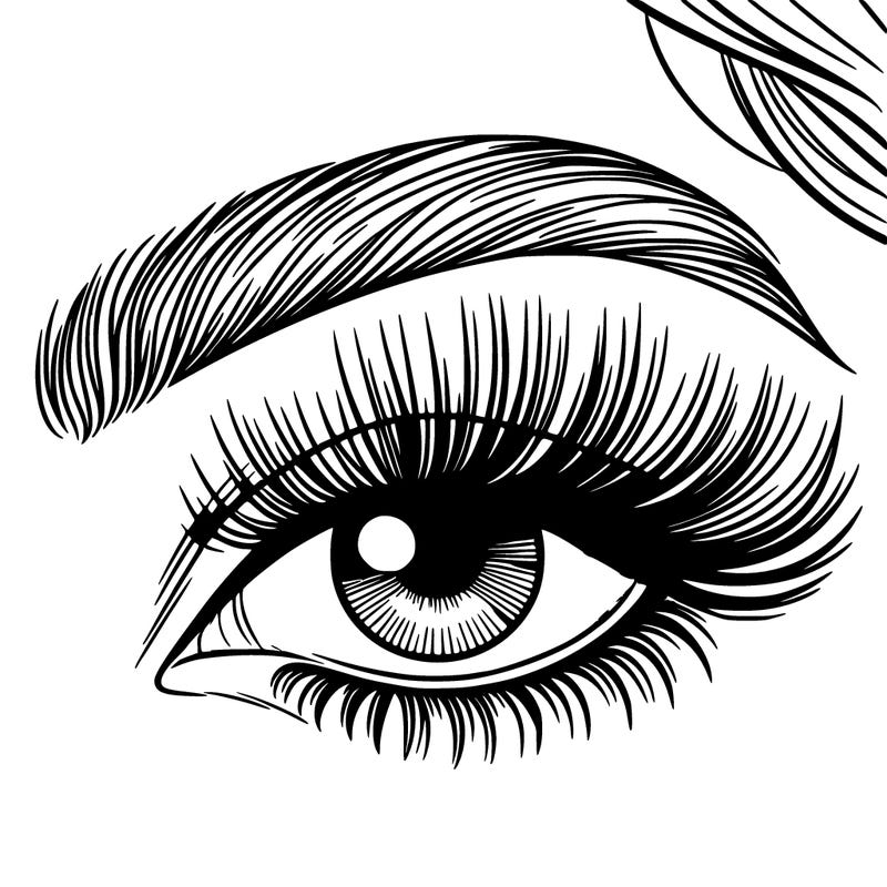 woman close up eye with long eyelashes