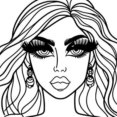 woman with extravagant makeup