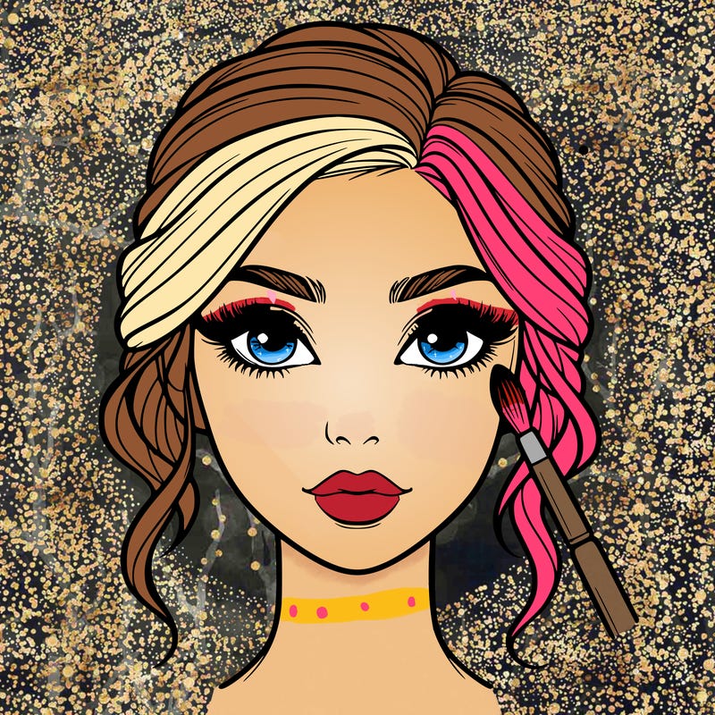 realistic person with makeup
