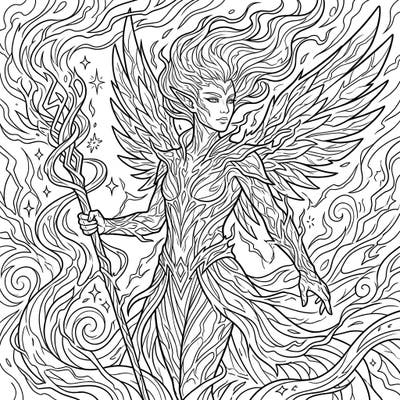 Dive into a realm of magic and intricate details with this stunning lightning elf coloring page for adults. Featuring a powerful elf surrounded by swirling energy, it offers a challenging yet rewarding artistic experience.