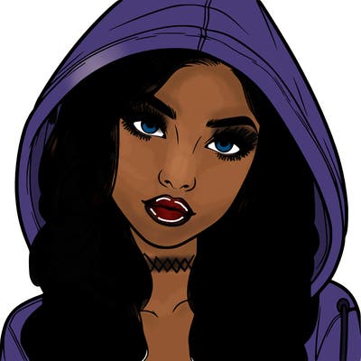 realistic beautiful girl with a hood on