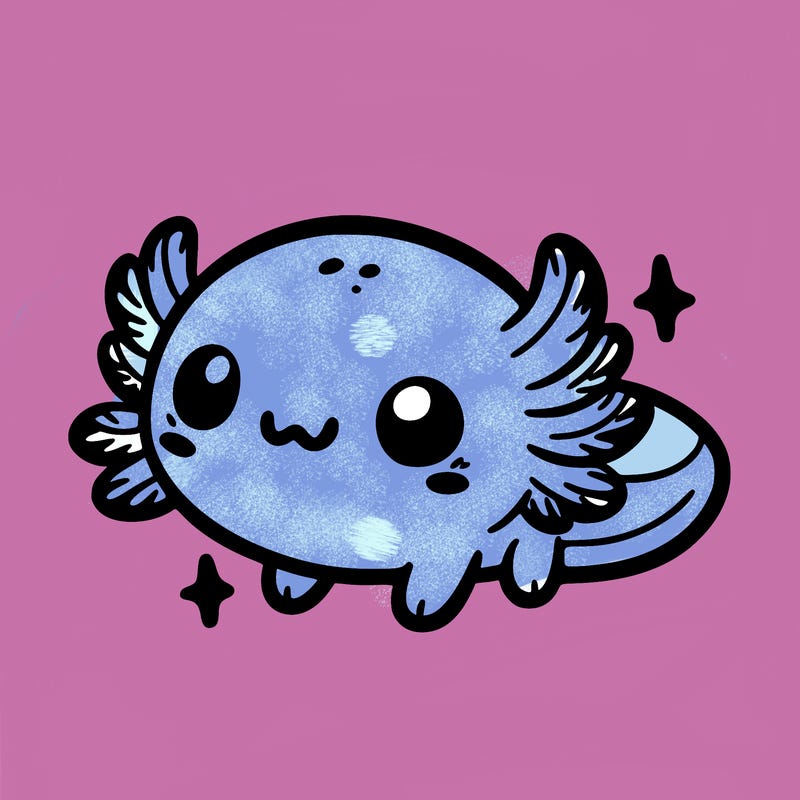 cute easy baby axolotl