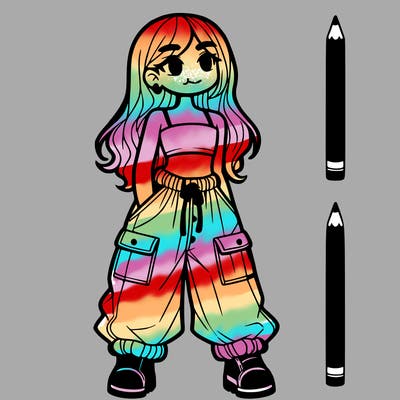 girl in crop top and bagy pants