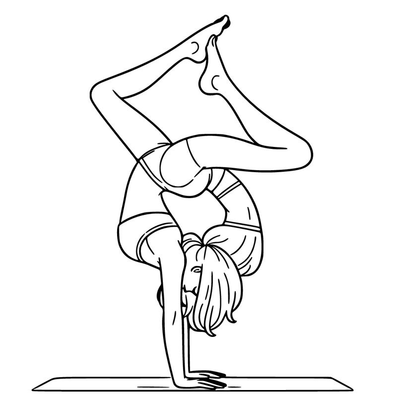 a woman doing a handstand