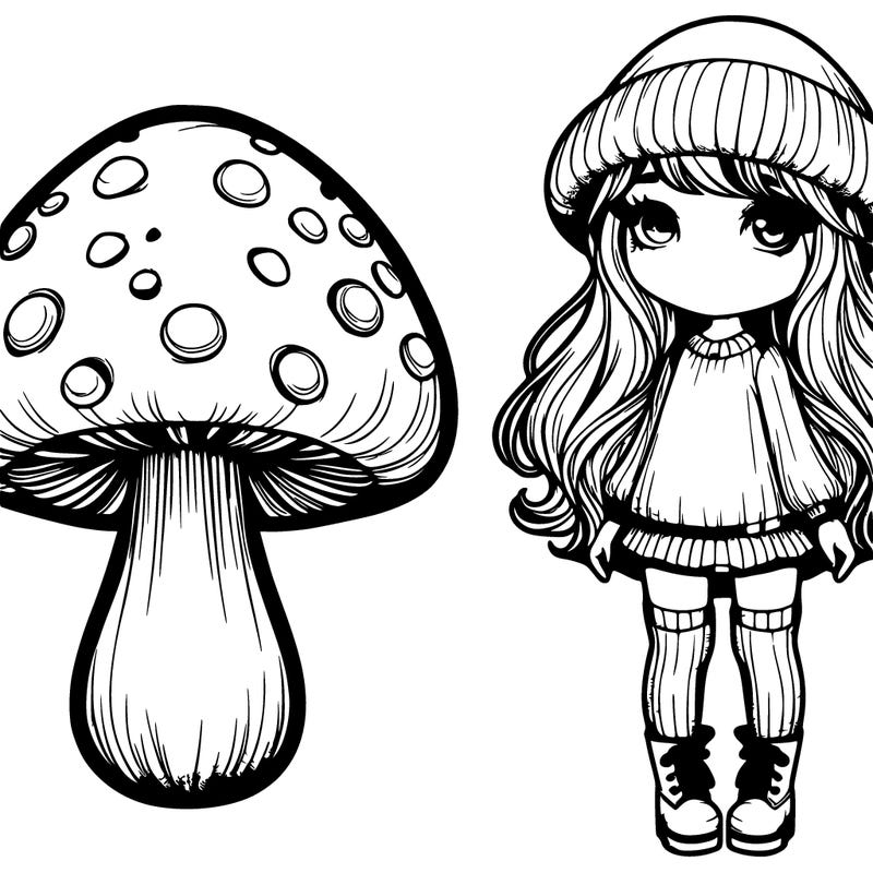 mushroom girl realistic