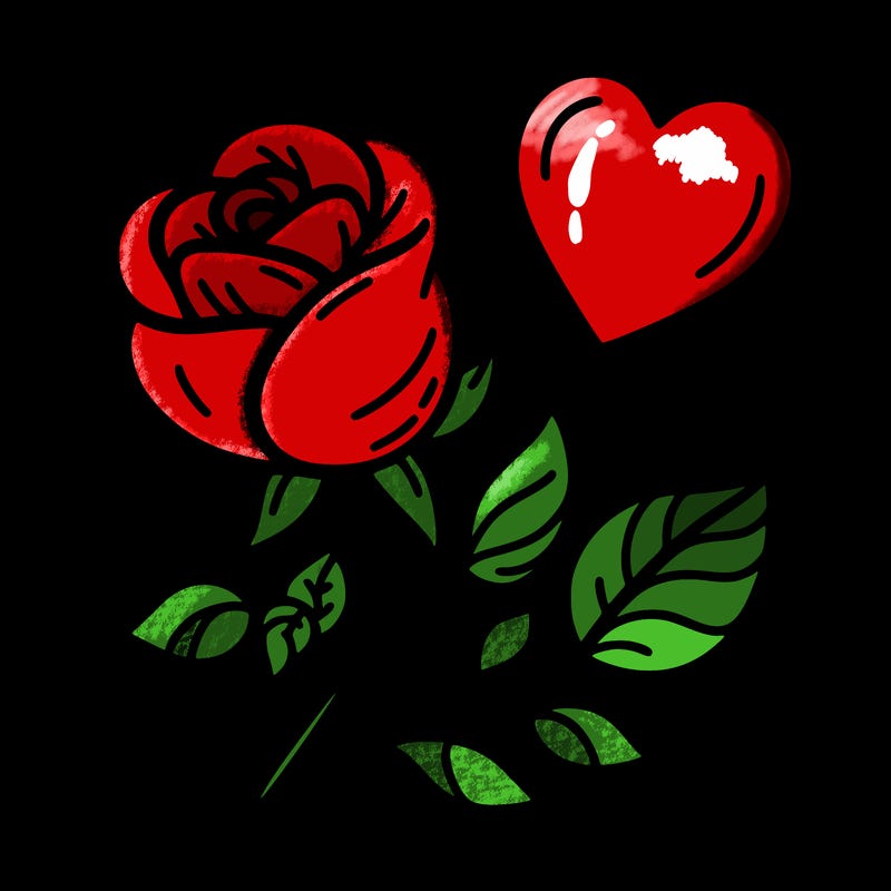 rose and heart