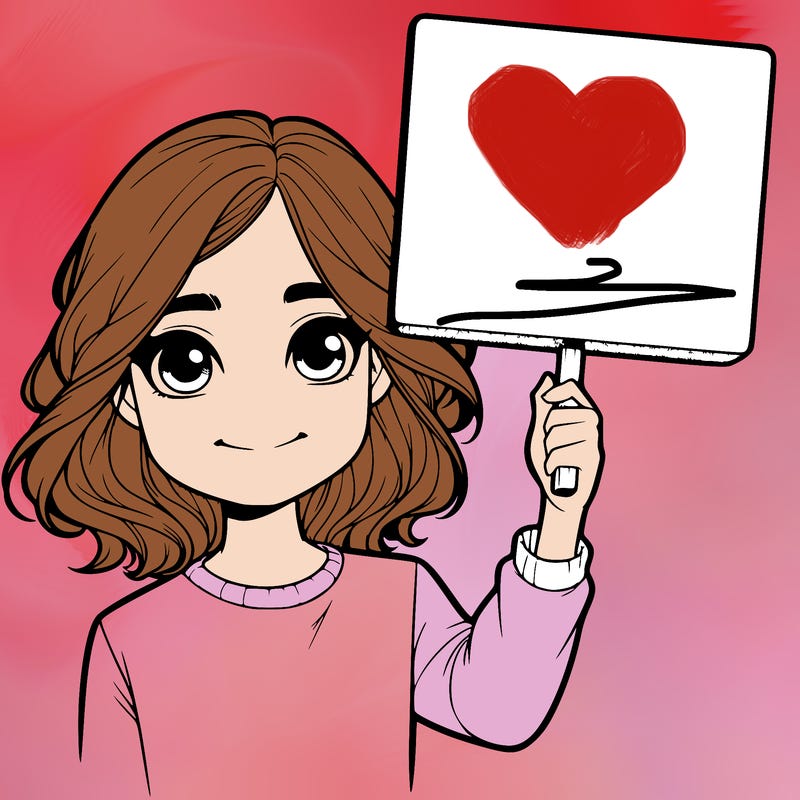 realistic girl holding up a sign