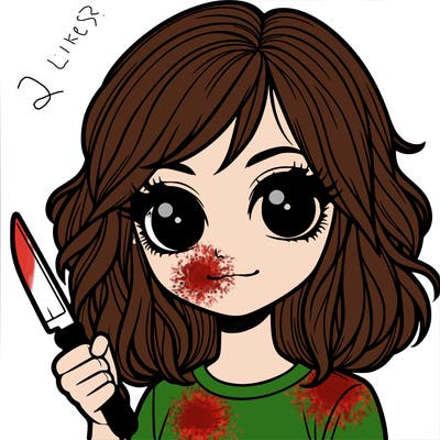 girl with a knife super realistic