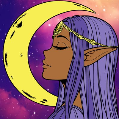a realistic moon elf