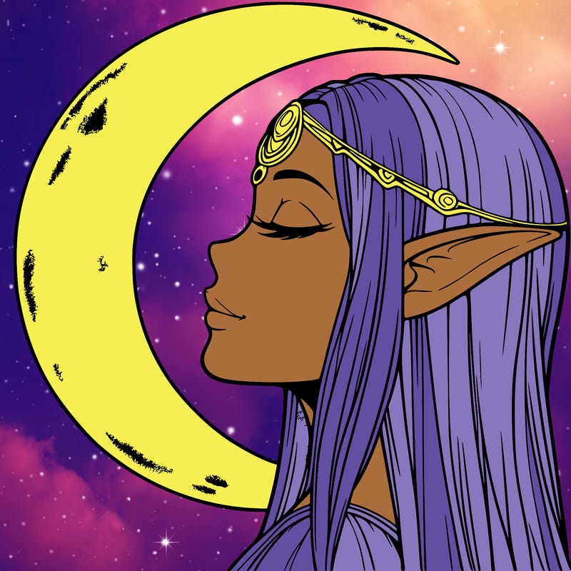 a realistic moon elf