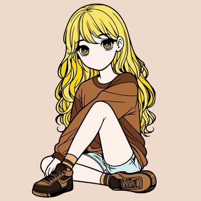 girl sitting realistic