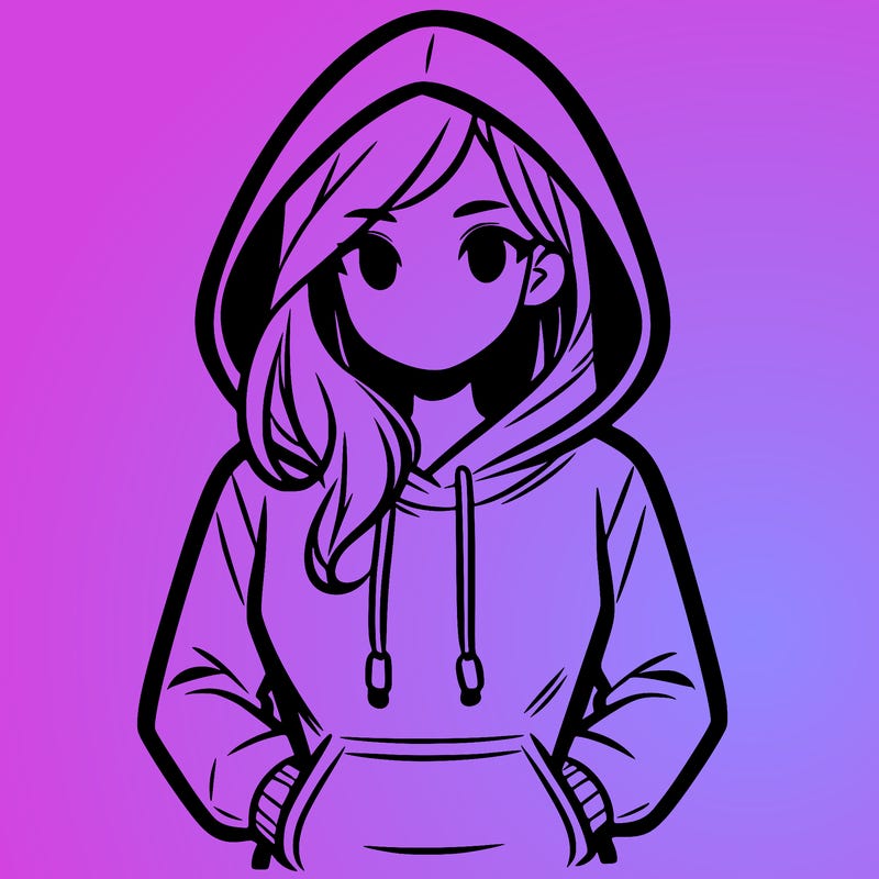 a woman wearing a hoodie