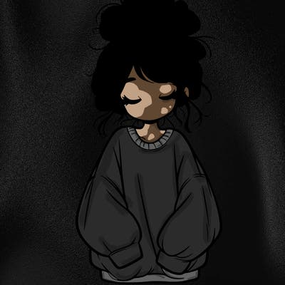 girl with baggy sweatshirt and messy bun