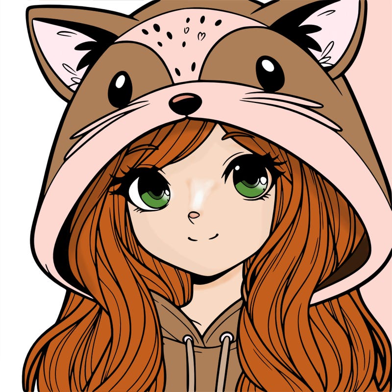 girl with fox hoodie