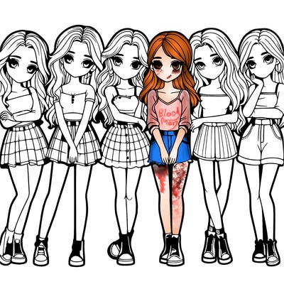 a group of girls realistic