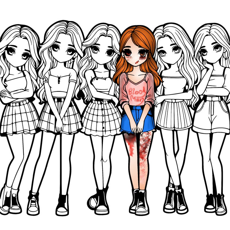 a group of girls realistic