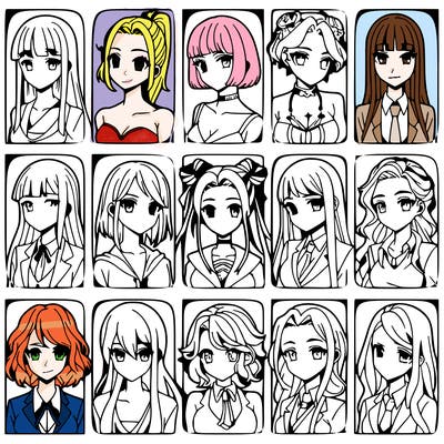 girls that look diffrent anime