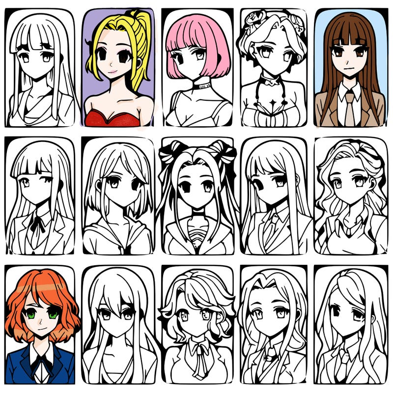 girls that look diffrent anime