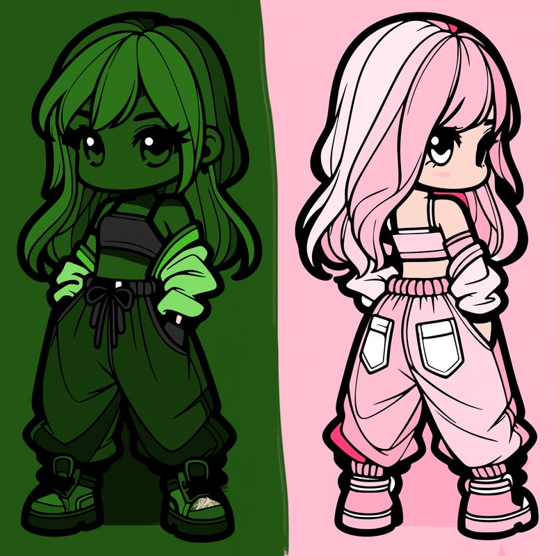 girl in crop top and baggy pants