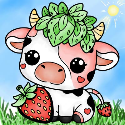 cute strawberry cow