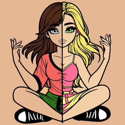 realistic girl split