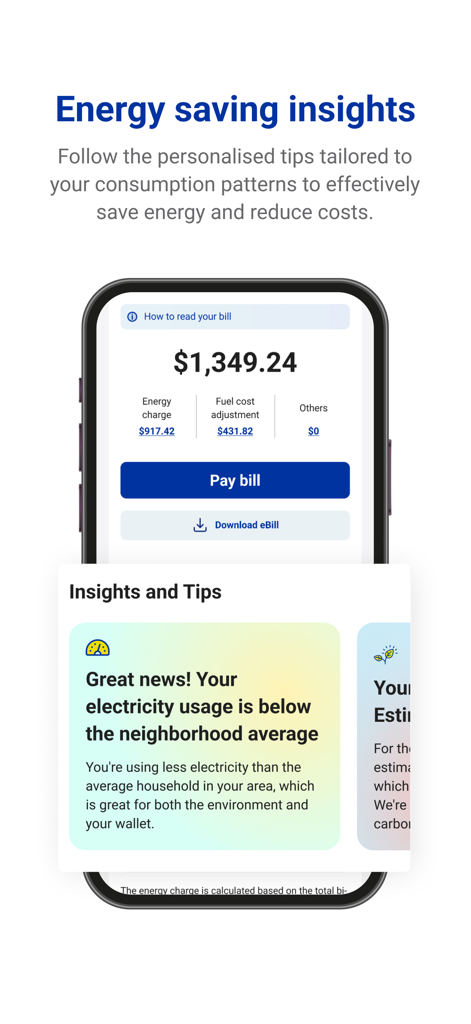 CLP HK - Benutzeroberfläche der CLP HK App mit Einblicken in den Energieverbrauch und dem Bildschirm zur Rechnungszahlung