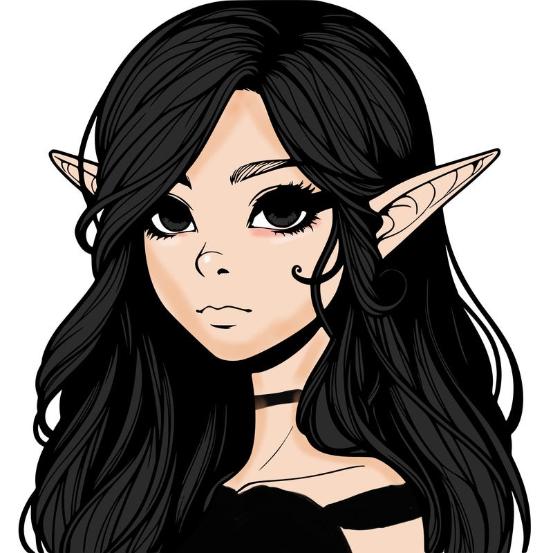 elf girl realistic dark fantasy