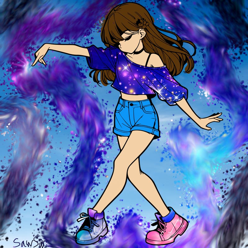 realistic girl danceing