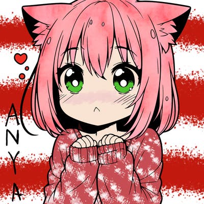 shy anime catgirl