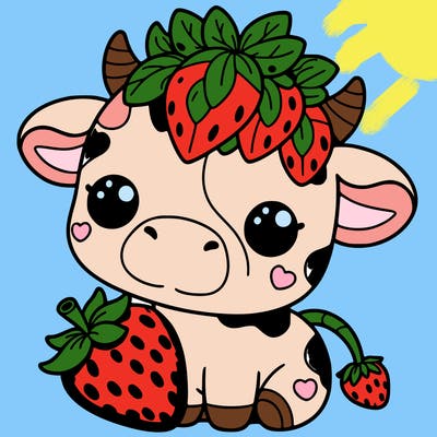 cute strawberry cow
