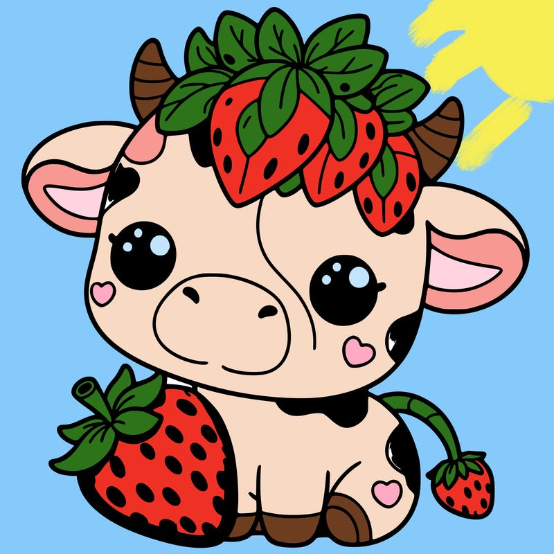 cute strawberry cow