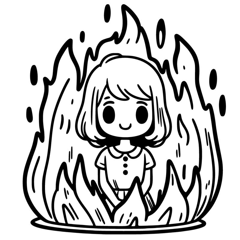 girl inside a fire