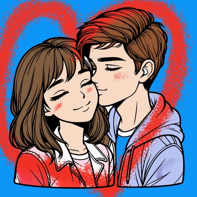 realistic girl and boy  love